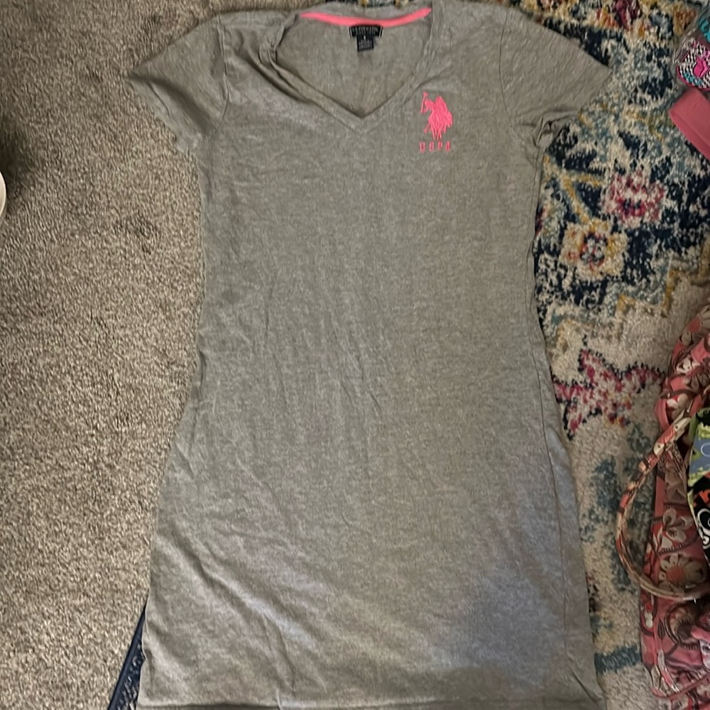 U.S. Polo Assn. // gray beach coverup dress or nightgown